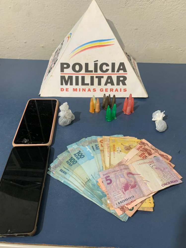 Policiais Militares de São José do Goiabal prende autores de tráfico, apreende drogas, veículo e dinheiro