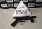 Polícia Militar de João Monlevade prende homem por porte ilegal de arma de fogo e apreende submetralhadora e munições